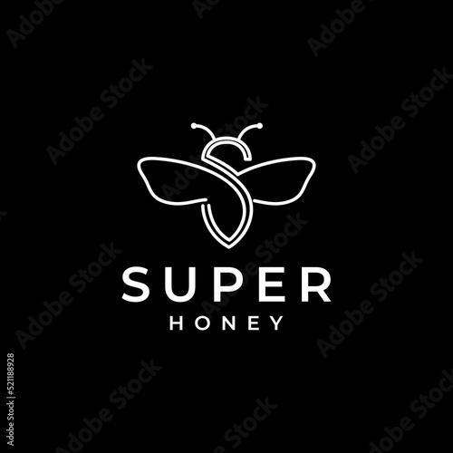 super bee honey logo design