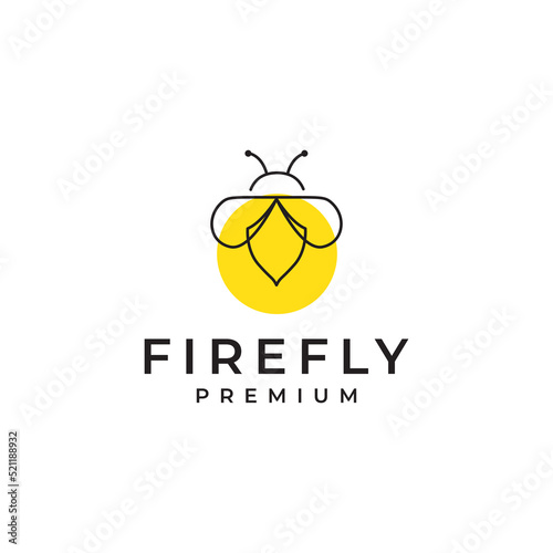 minimalist firefly logo design vector