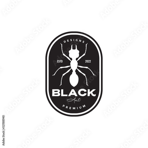 black ant vintage badge logo