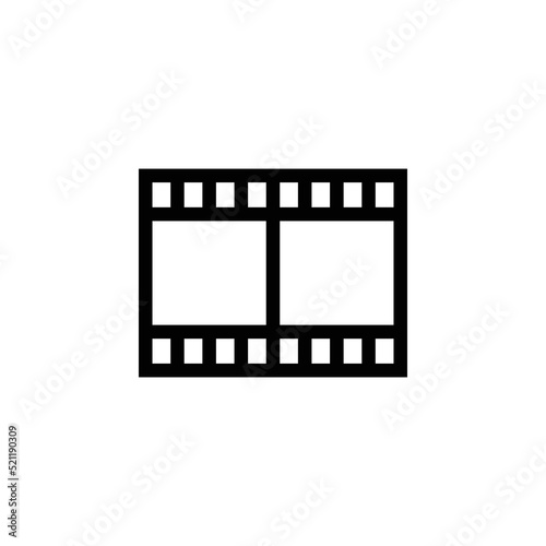 Movie Icon, Video Sign, Film Icon Sign Vector Isolated on White Artboard
