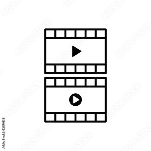 Movie Icon, Video Sign, Film Icon Sign Vector Isolated on White Artboard