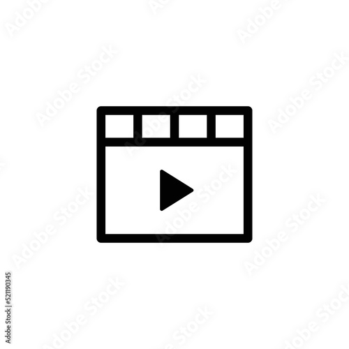 Movie Icon, Video Sign, Film Icon Sign Vector Isolated on White Artboard