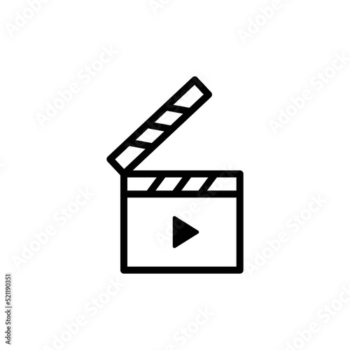 Movie Icon, Video Sign, Film Icon Sign Vector Isolated on White Artboard