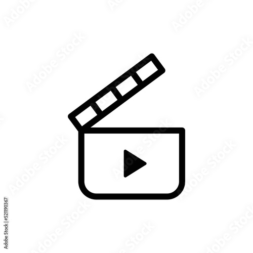 Movie Icon, Video Sign, Film Icon Sign Vector Isolated on White Artboard