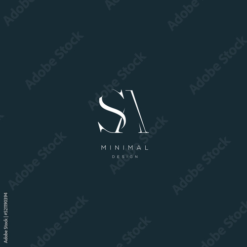 Initial letter sa minimal vector icon