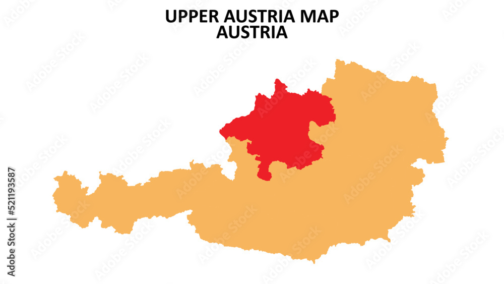Upper Austria regions map highlighted on Austria map.
