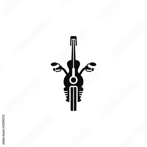 Guitar combination with motorcycle. Logo design.