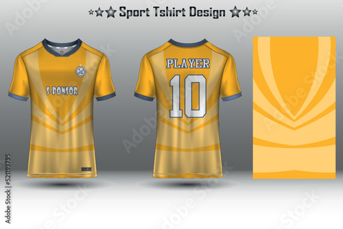 Football jersey mockup, soccer jersey mockup, cycling jersey mockup and sport jersey mockup with abstract geometric pattern Free Vector