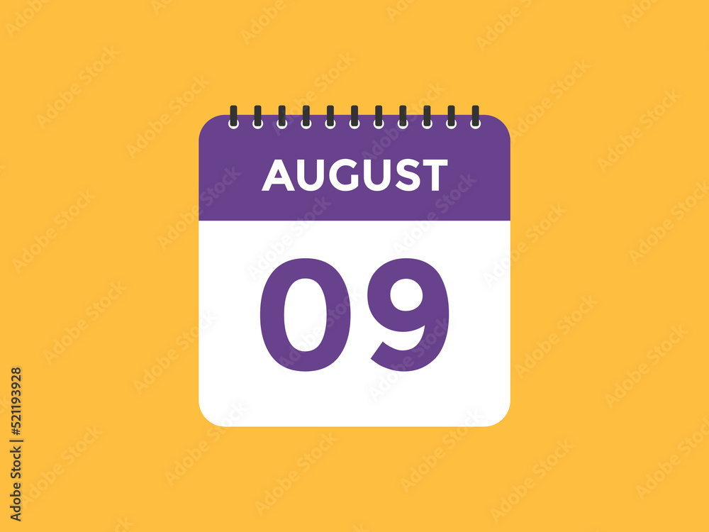 august 9 calendar reminder. 9th august daily calendar icon template. Vector illustration
august 9 calendar reminder. 9th august daily calendar icon template. Vector illustration