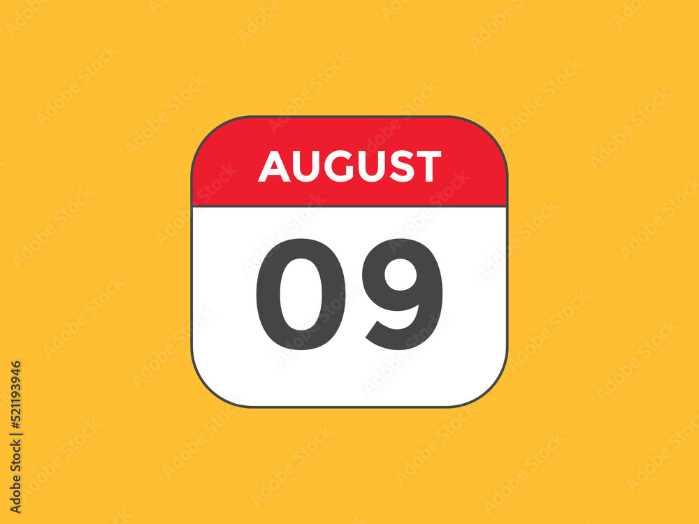august 9 calendar reminder. 9th august daily calendar icon template. Vector illustration
august 9 calendar reminder. 9th august daily calendar icon template. Vector illustration