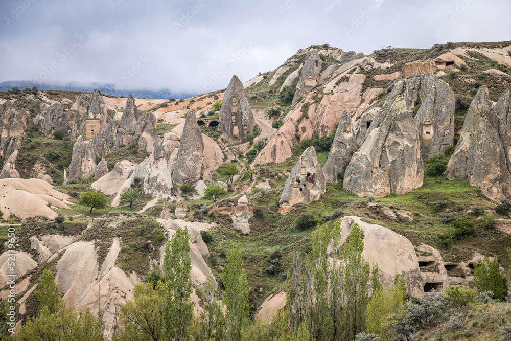 Cave houses in the Uzengi Valley, Ürgüp, Nevşehir, Turkey
