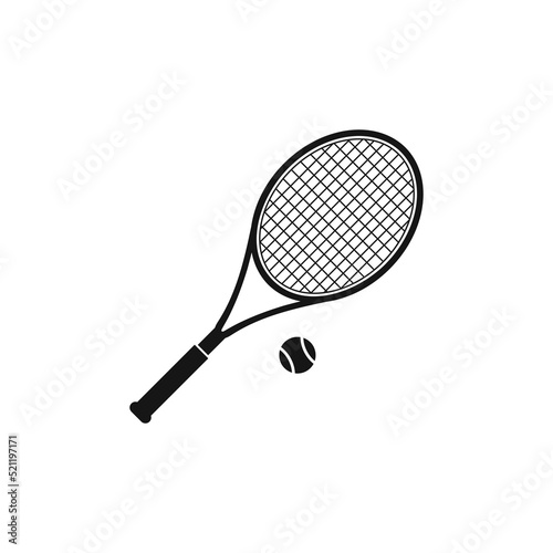 Tennis racket icon. Editable Vector EPS Symbol Illustration.