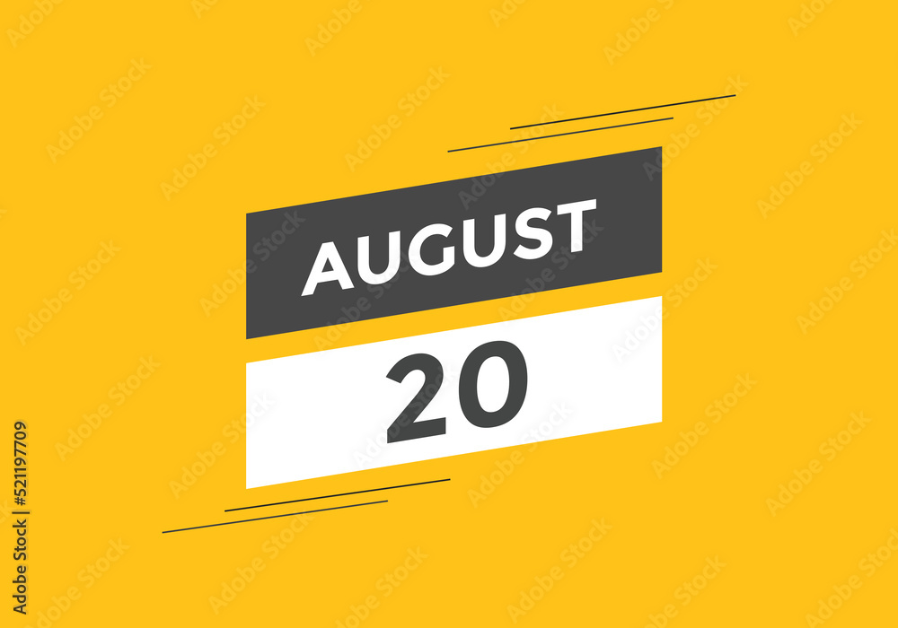 august 20 Calendar icon Design. Calendar Date 20th august. Calendar template
august 20 Calendar icon Design. Calendar Date 20th august. Calendar template