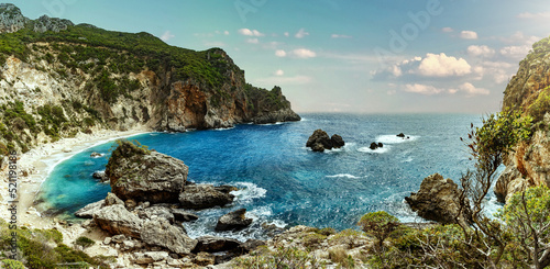 view of the coast of the sea. greece photo