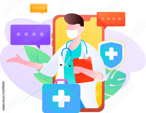 Doctor epidemic prevention and anti epidemic flat vector concept operation illustration

