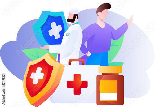 Doctor epidemic prevention and anti epidemic flat vector concept operation illustration
