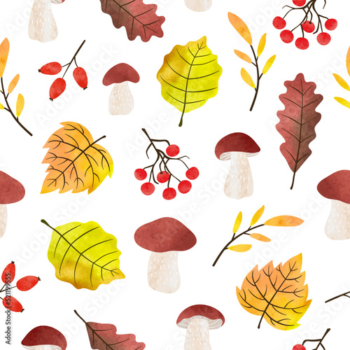 Autumn seamless pattern wit...