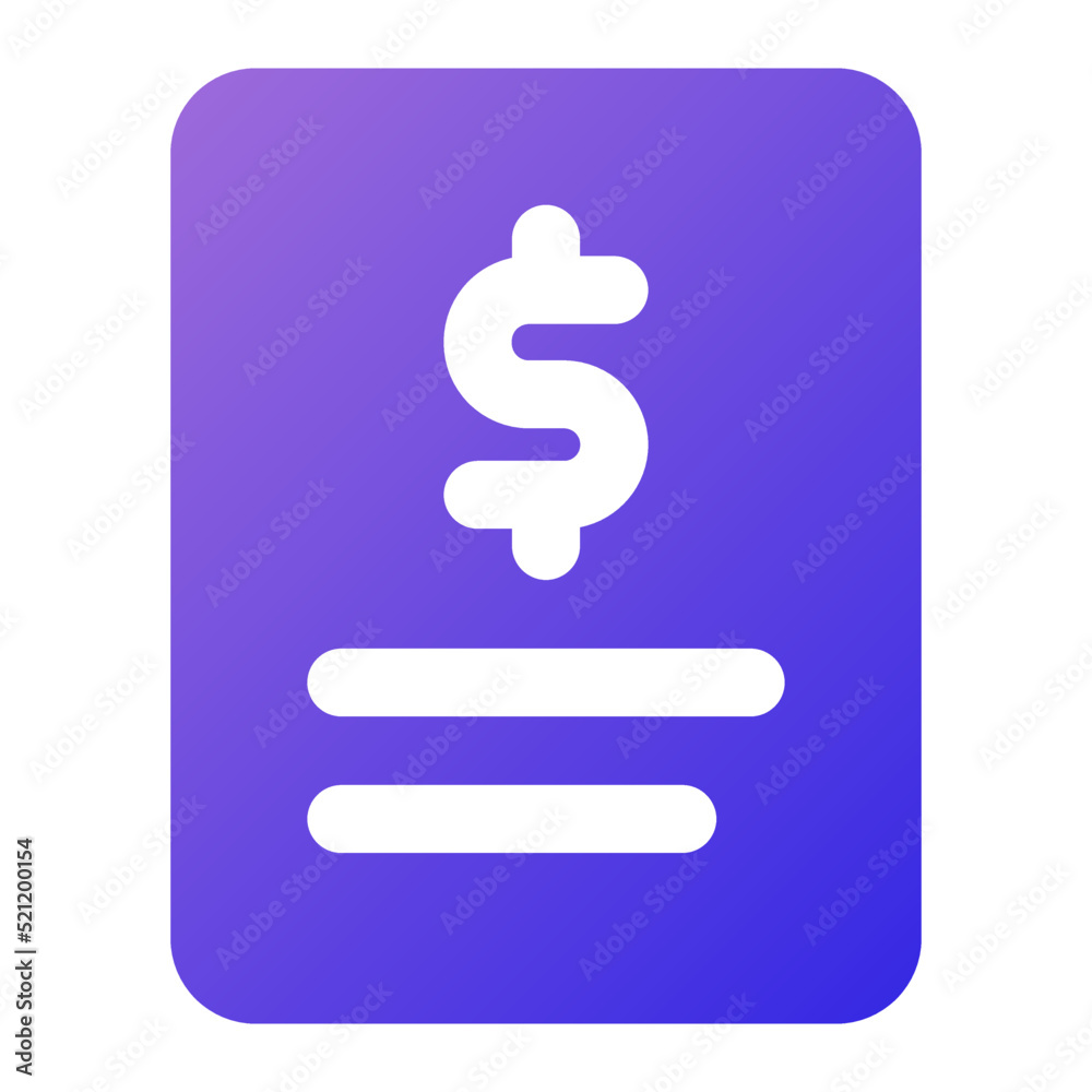 bill icon gradient style bill icon gradient style