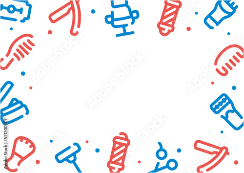 Barber pattern background for graphic design.A-size horizontal frame.