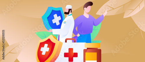 Doctor epidemic prevention and anti epidemic flat vector concept operation illustration
