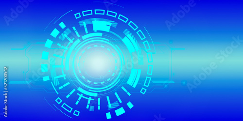 Abstract technology background. Hi-tech communication circle digital circuits concept innovation on blue background and future design background illustration