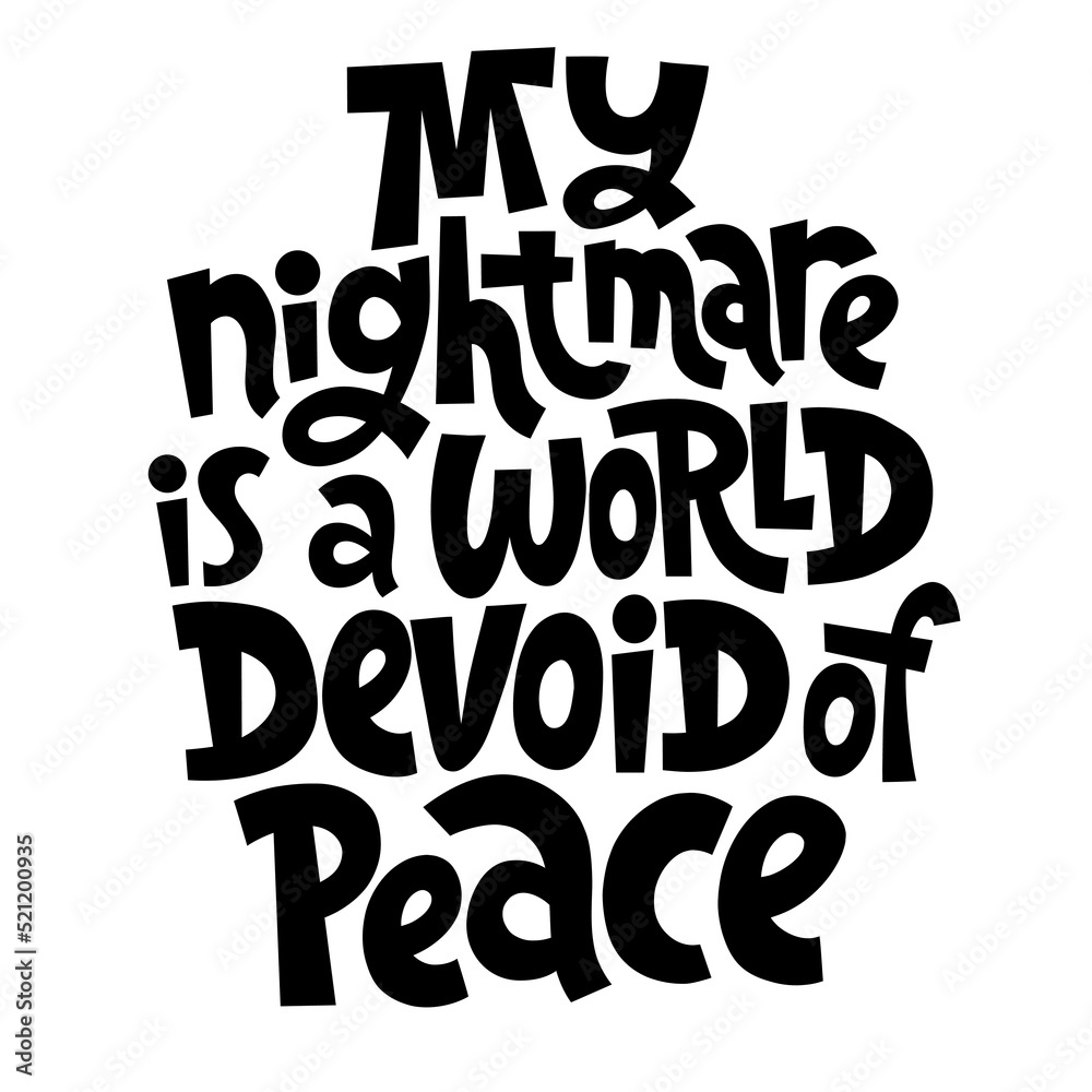 Naklejka premium Peace vector lettering