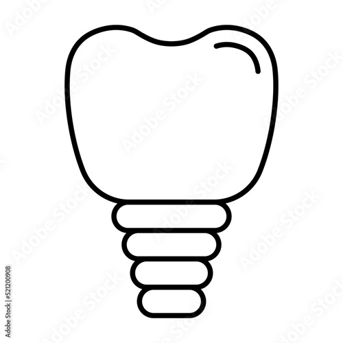 Tooth Implant Line Icon