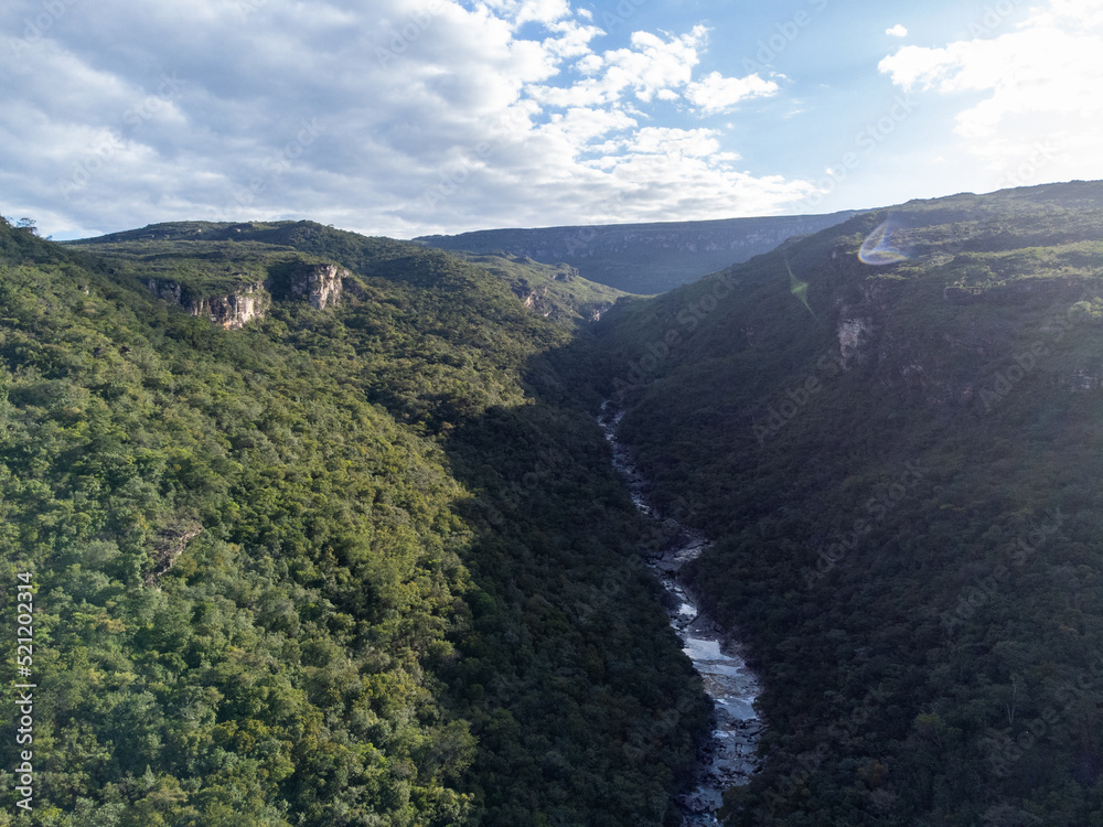 Beautiful mountains in the middle of the forest with rivers and waterfalls, Chapada Diamantina, Bahia, Brazil