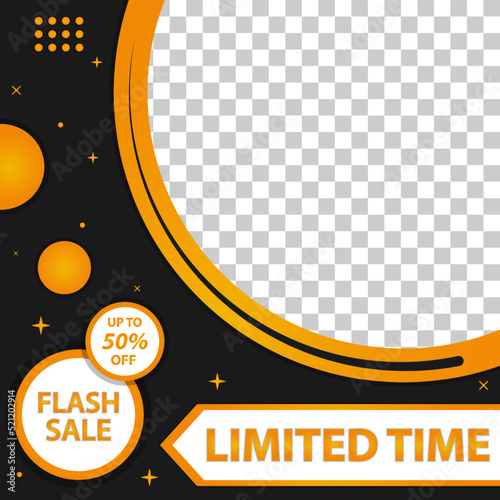 editable flash sale template banners with space for your picture. suitable for Digital Marketing. Fashion Brand Promotion. Story. Streaming. Vector Illustration.