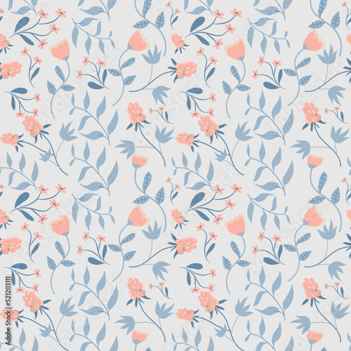  Trendy Floral Seamless Pattern. Spring collection for fashion and print. 