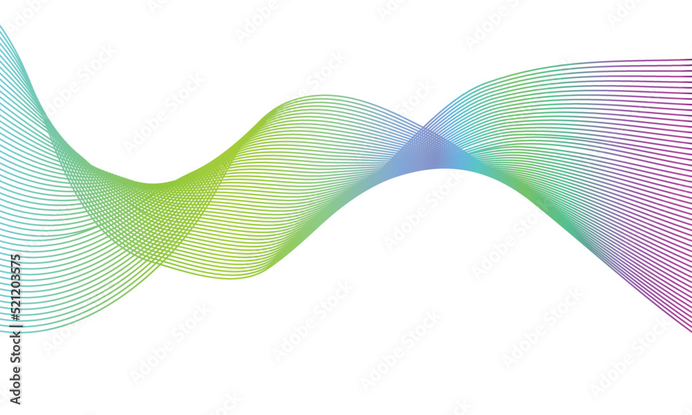 Fototapeta premium Abstract wave background with different colors smooth blend lines for technology background or modern background.