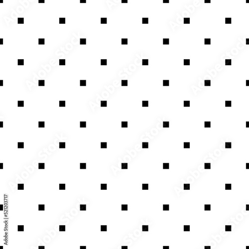 Geometric grid seamless pattern with square dots. Monochrome abstract vector texture.