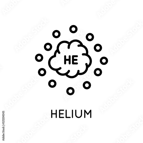 Helium Gas Icon. Done in Modern Black Linear Style Isolated on White Background