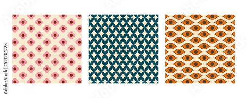 Seamless retro pattern. Colorful geometric background. Vector illustration