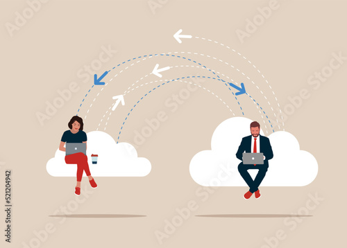 Business send data message. Cyber war. Concept business technology vector illustration. 
