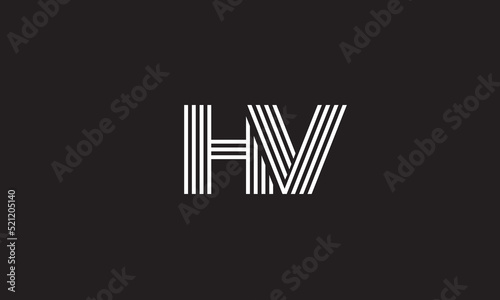 Alphabet letter icon logo HV