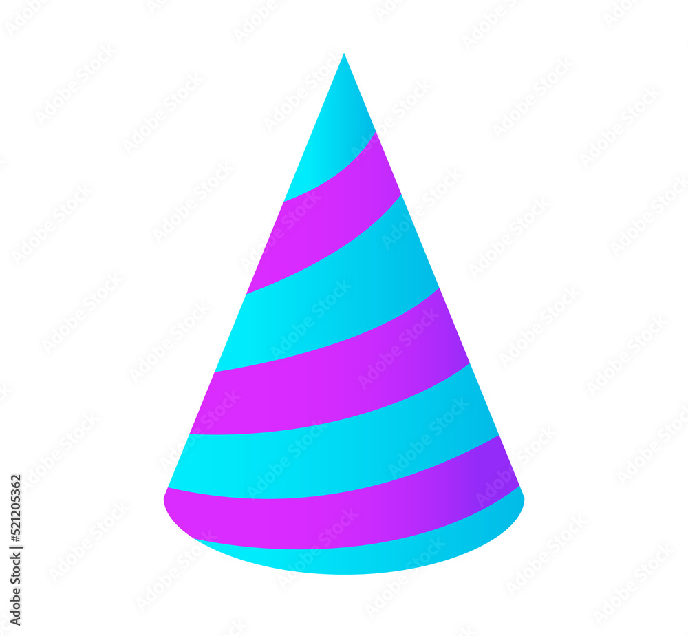 Fototapeta premium Colorful Birthday Celebration Isolated Cap Blue Purple Illustration
