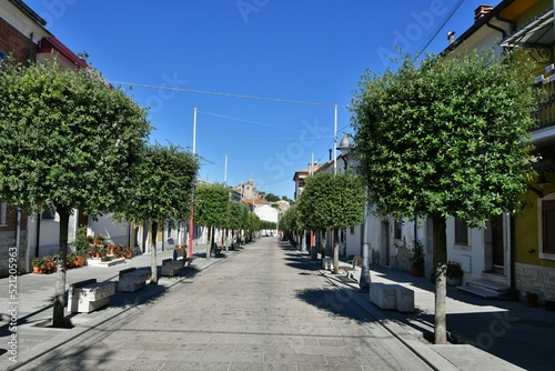 A small street between the old houses of Savignano Irpino, one of the most beautiful villages in Italy.