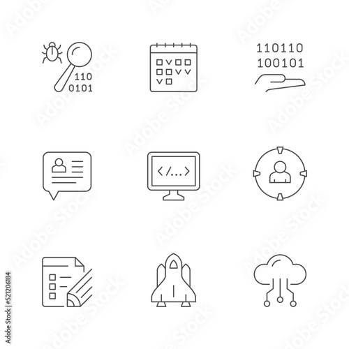 Set line icons of devops