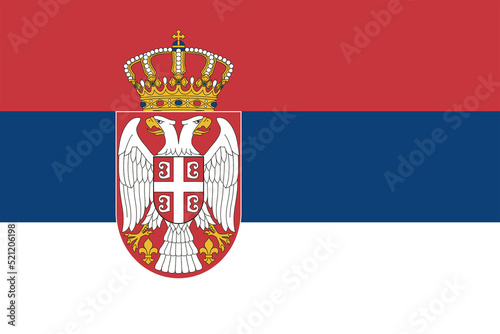 Serbia. Flag of Serbia. Horizontal design. llustration of the flag of Serbia. Horizontal design. Abstract design. Illustration. Map.
 photo