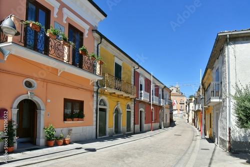 A small street between the old houses of Savignano Irpino, one of the most beautiful villages in Italy.