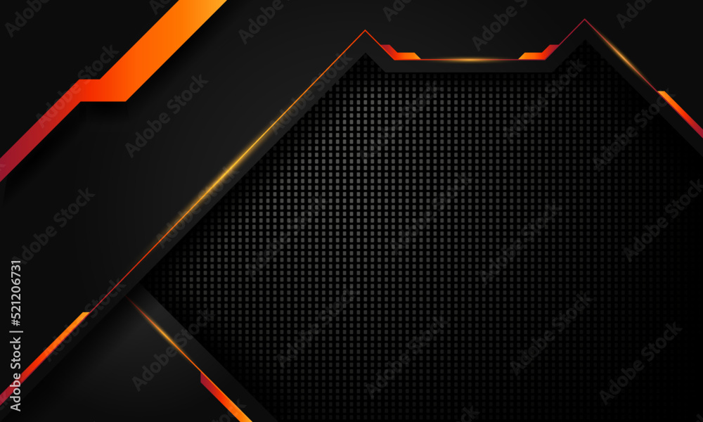 Abstract technology dark gaming banner, luxury black modern background