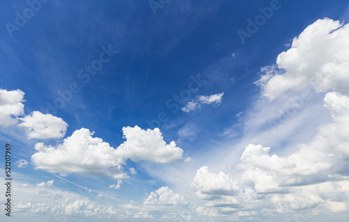 The Shot of white clouds on blue sky.
