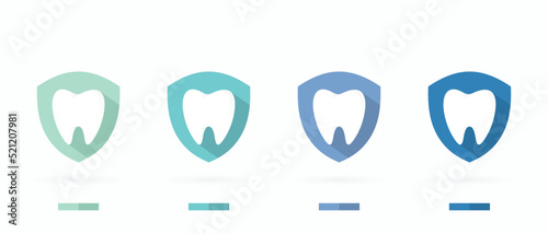 tooth shield icon logo vector set