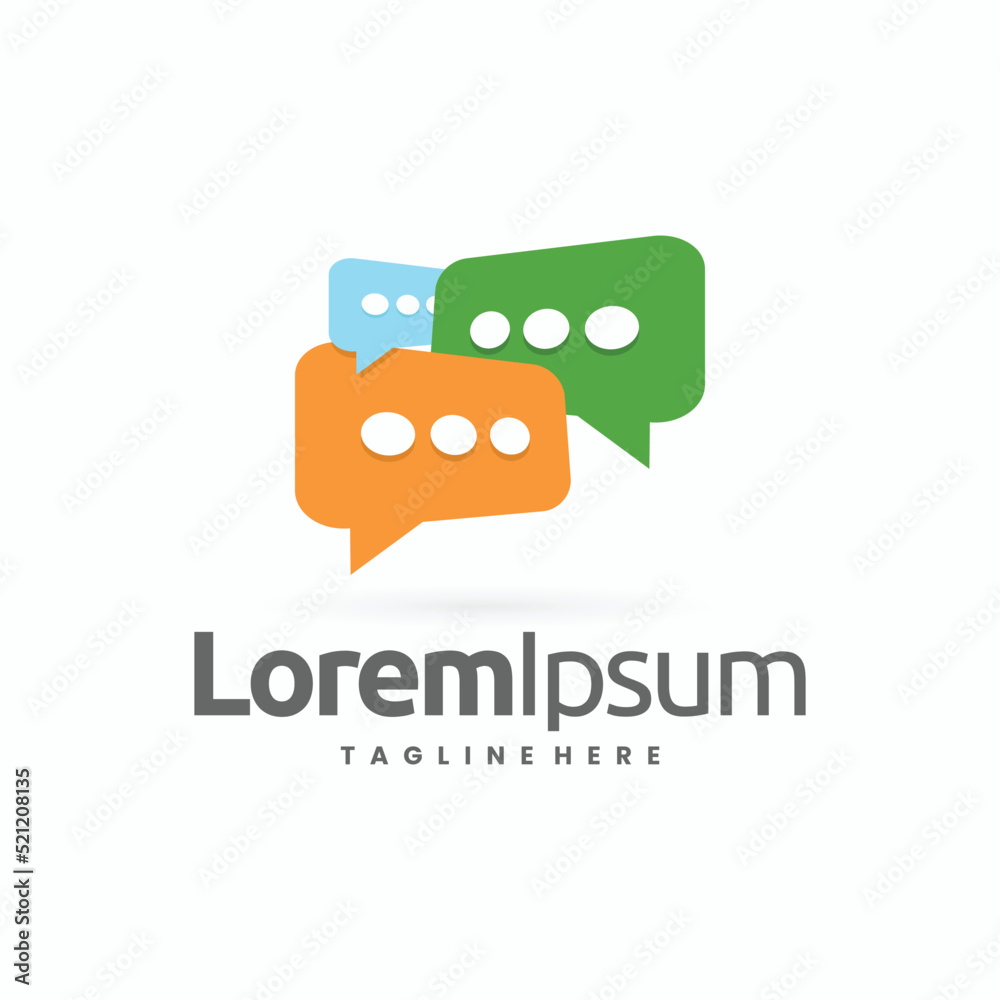 three bubble chat logo design illustration three bubble chat logo design illustration