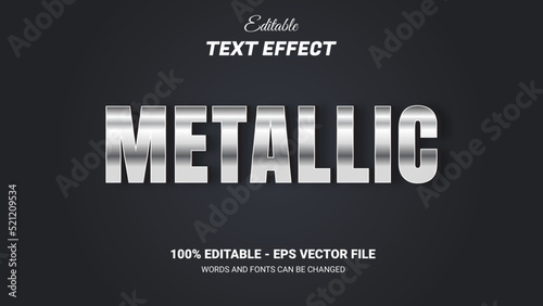 metallic editable text effect 3d style