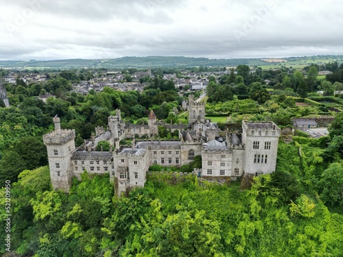 Vászonkép Aerial drone view of the Lismore castle in Waterford, Ireland in the daylight