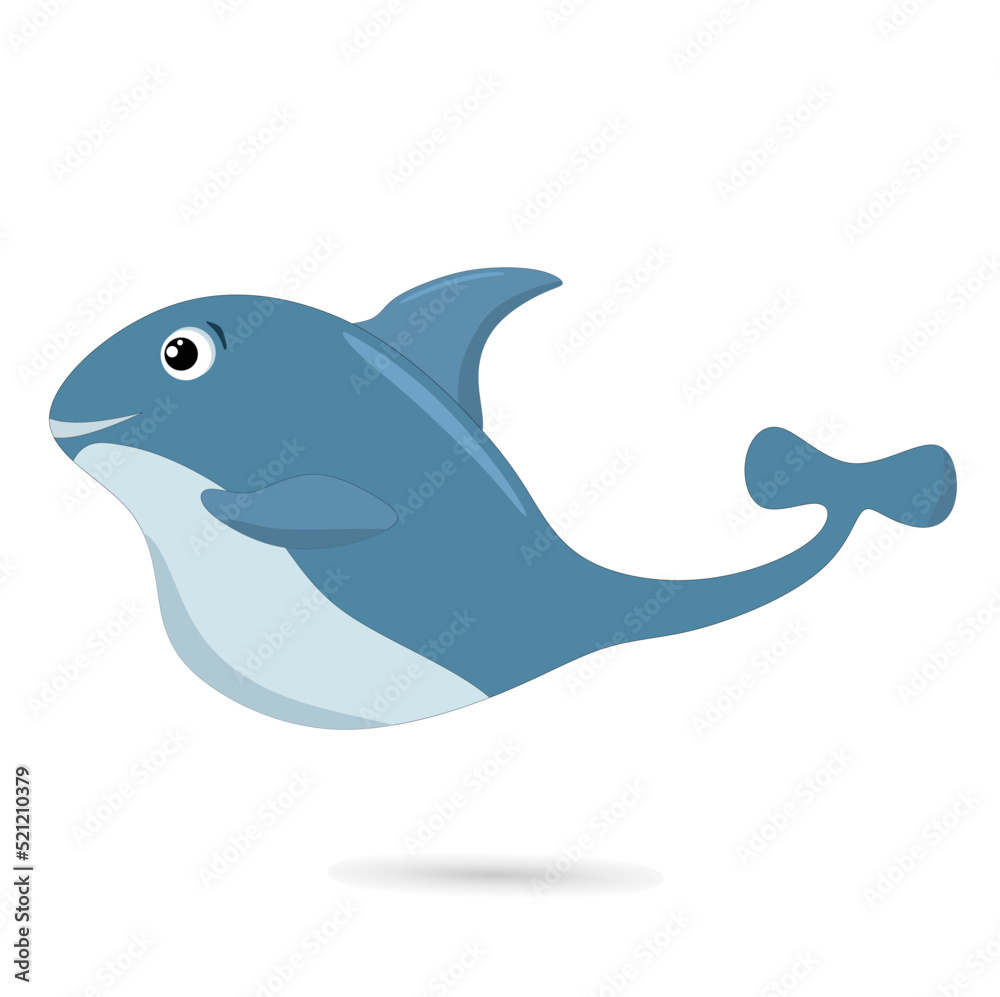 Big Blue fish cartoon icon vector illustration, editable image for animal theme Big Blue fish cartoon icon vector illustration, editable image for animal theme