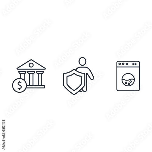 AML Concept. Anti Money Laundering icons set . AML Concept. Anti Money Laundering pack symbol vector elements for infographic web