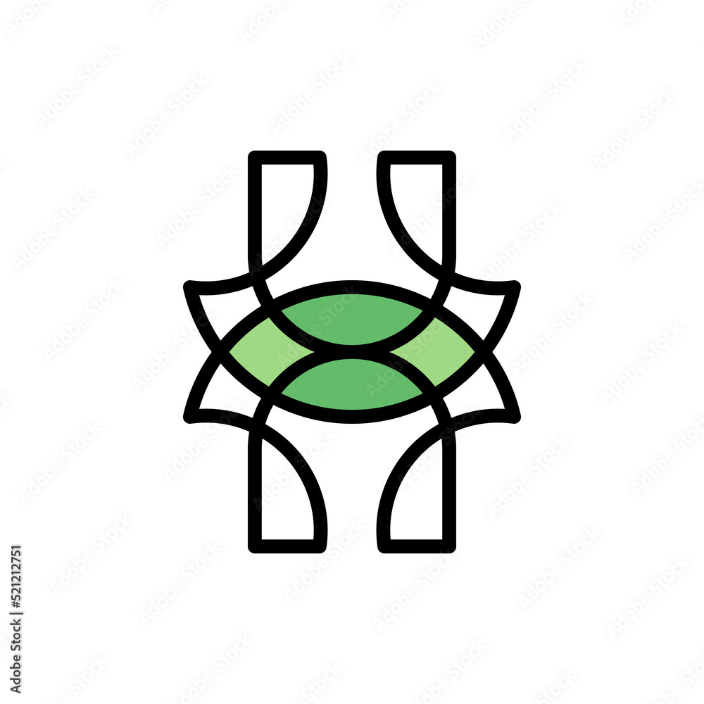 Letter H eco leaves logo icon design template elements. Vector color sign. symbol or icon. logotype design template. Letter H eco leaves logo icon design template elements. Vector color sign. symbol or icon. logotype design template.